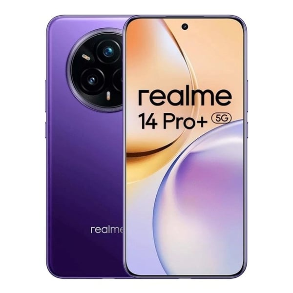 realme 14 Pro+ 5G 17,4 cm (6,83 tum) Dubbelt SIM-kort Android 15 USB Typ-C 12 GB 512 GB 6000 mAh Nebula Lila