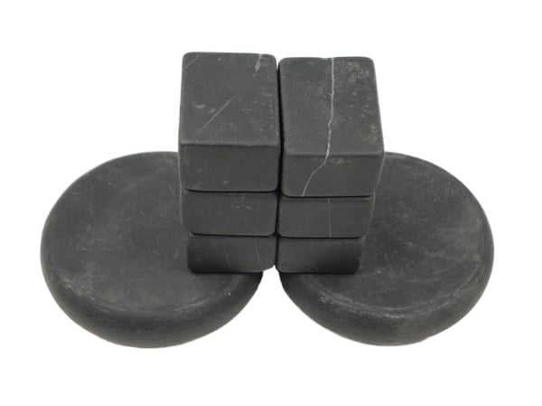 Massageverktyg Sten - Kub och Rund - 24 pack