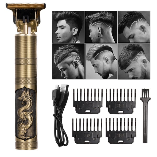 Hår- og skægtrimmer Deluxe-sæt + gratis barberforklæde - Drake