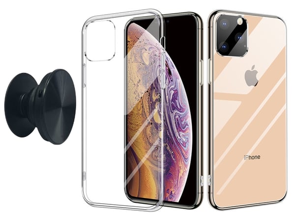 iPhone 11 Pro Max Skal & Fingerhållare - Skydd och Komfort - Svart