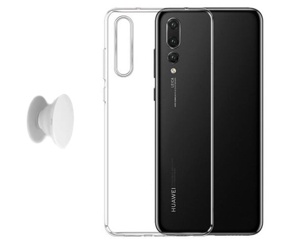 Huawei P20 Skal & Fingerhållare - Skydd och Komfort - Vit