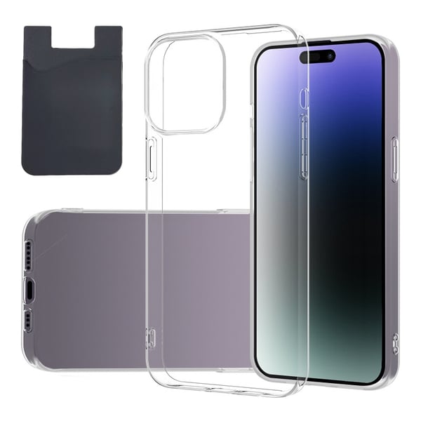 iPhone 15 Skal & Korthållare - Skydd & Smidig Korthantering - Svart
