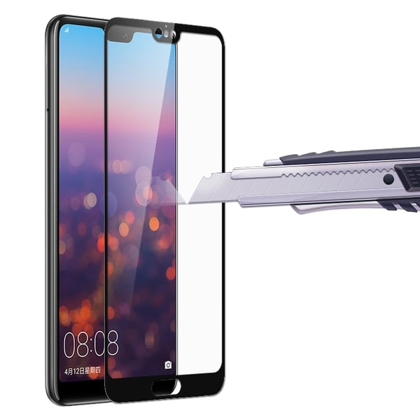 Huawei P20 - läpinäkyvä kuori + täysin karkaistu suojalasi Anti Blue Light (sininen valo)