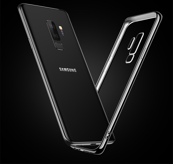 Samsung Galaxy S9+ suojakotelo & neliön muotoinen sormipidike - suojaa ja mukavuutta - hopea
