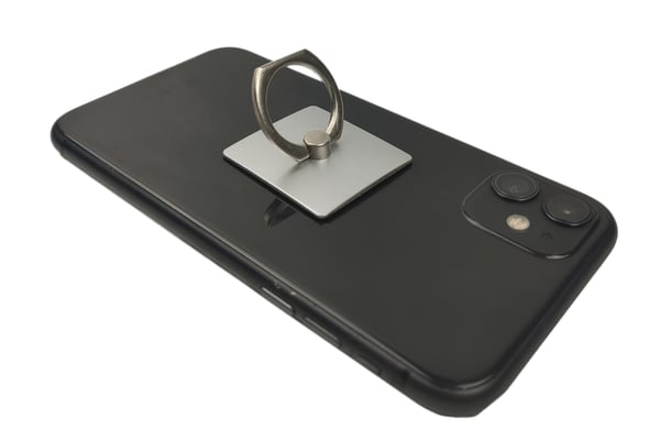 iPhone 15 Pro Shell & Square Finger Holder - Suojaa ja mukavuutta - Hopea