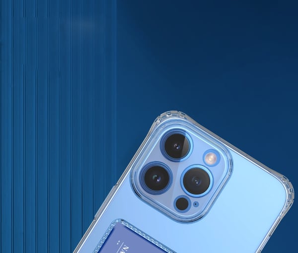 iPhone 14 Plus Transparent Skal med Sid-Korthållare - Hållbart och Lätt