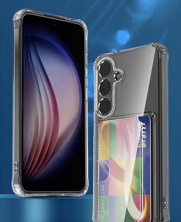 Samsung Galaxy S22 Ultra läpinäkyvä suojakuori, jossa on sivukorttipidike - Kestävä ja kevyt