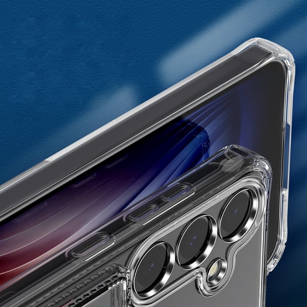 Samsung Galaxy S22 Transparent Skal med Sid-Korthållare - Hållbart och Lätt