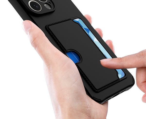 Samsung Galaxy S24 suojakuori - mikrokuituinen silikonikorttikotelo, musta