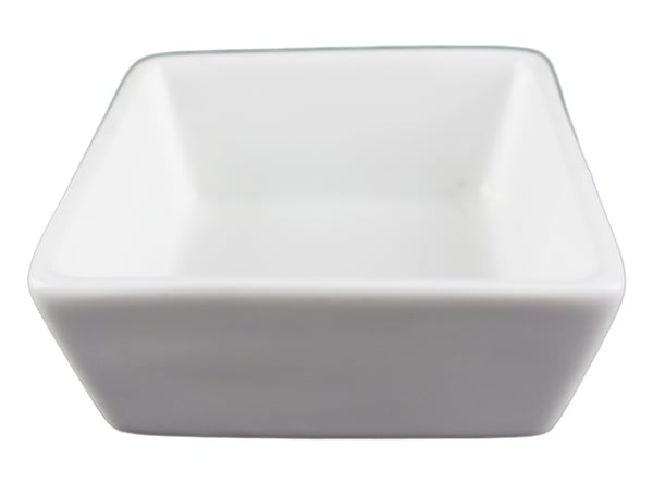 Mini Porslins Skål Dip Kvadrat - Fot - 16 pack