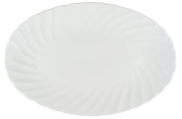 Stor Porslins Fat Vågig Kant - 4 Pack