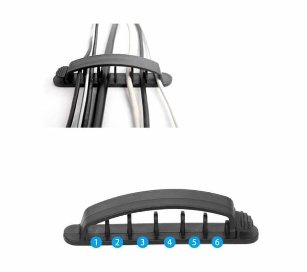 3-Pack - Kabelhållare 6 Kablar – Effektiv Sladdorganisation för Ditt Hem eller Kontor!