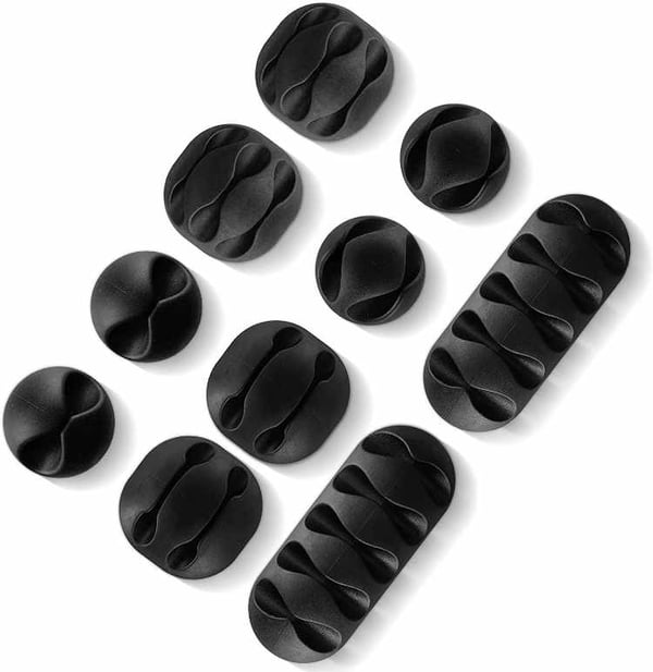 10-pack Kabelhållare Självhäftande i Olika Storlekar! 10-pack Kabelhållare Självhäftande i Olika Storlekar!