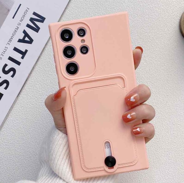 Samsung Galaxy S21 Ultra -kuori - Mikrokuitusilikoni korttipidikkeellä