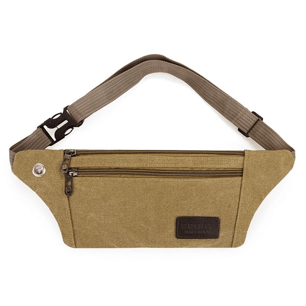Taljetaske - 3 rum i lærred, justerbar