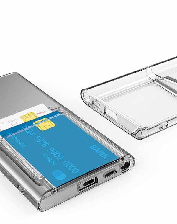 Samsung Galaxy S21 FE - Läpinäkyvä Kotelo Kaksinkertaisella Korttipaikalla