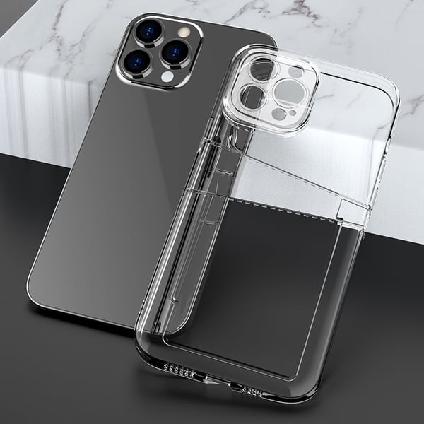 iPhone 13 - Läpinäkyvä Kotelo, Kaksi Korttipaikkaa