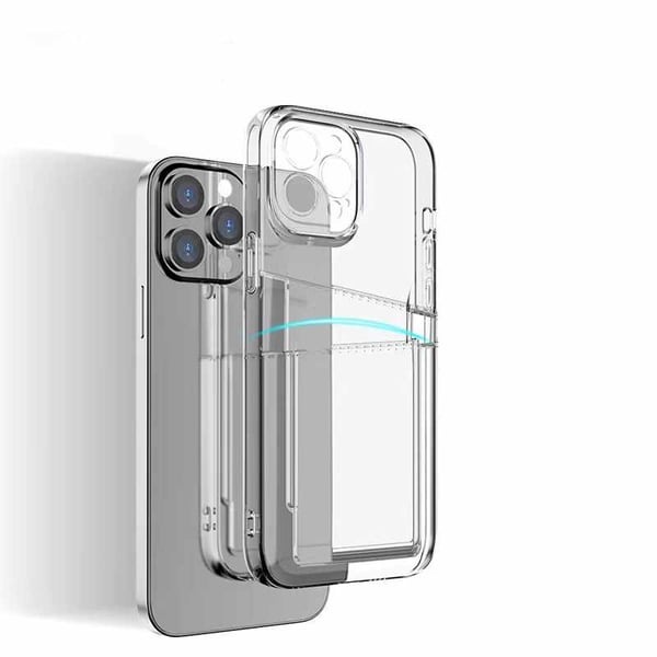 iPhone 14 Pro - Läpinäkyvä Kotelo Kaksinkertaisella Korttipaikalla