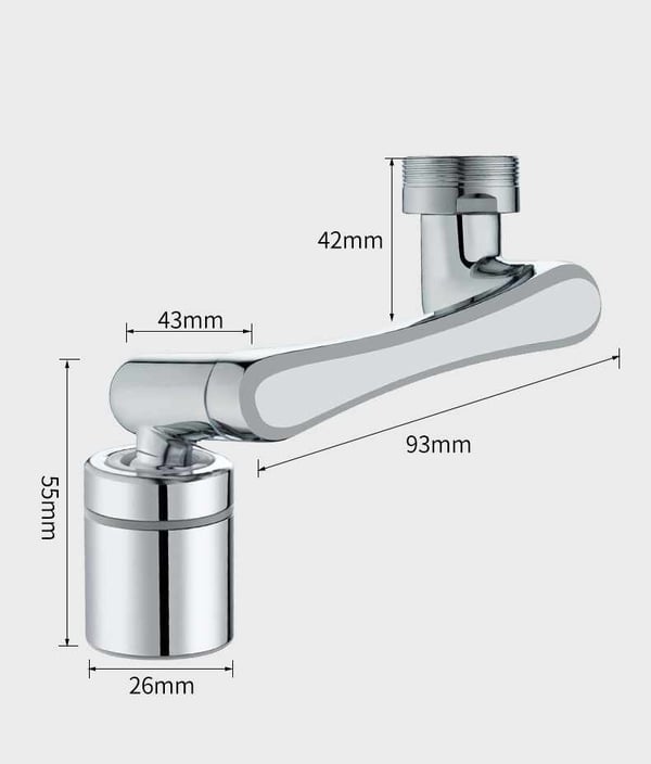 Vridbar Kranförlängning 1440° – Flexibel & Roterbar med 2 Vattenlägen