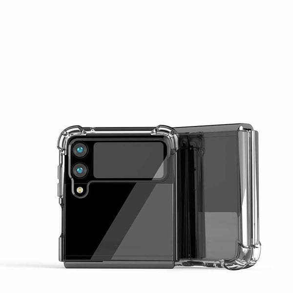 Samsung Galaxy Z Flip 3 - Kova läpinäkyvä kuori Kovat reunat + pehmeä suojakalvo Neljä kappaletta