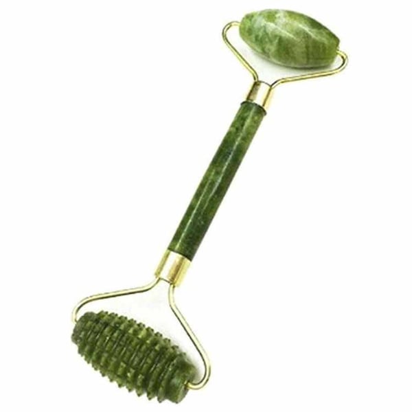 Gua Sha Scraper + Jade Roller Large Taggig - vihreä