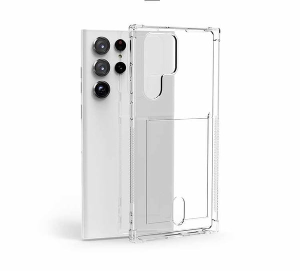 Samsung Galaxy S22 Ultra - läpinäkyvä kuori + täysin karkaistu suojalasi liimaaminen