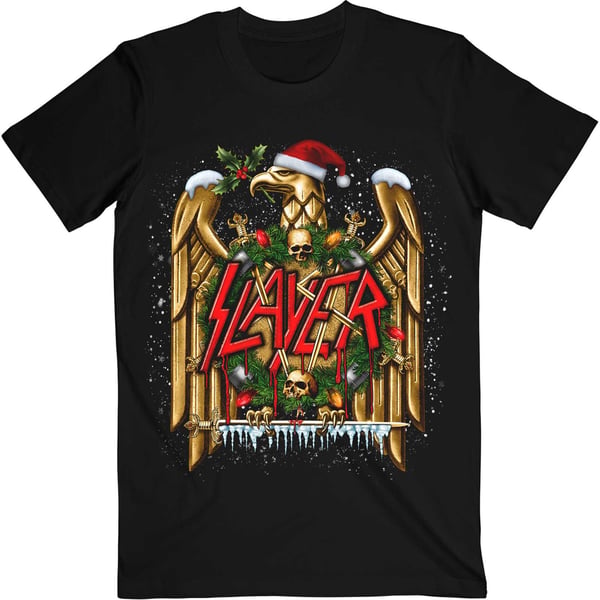 Slayer Unisex T-Shirt: Holiday Eagle (Medium)