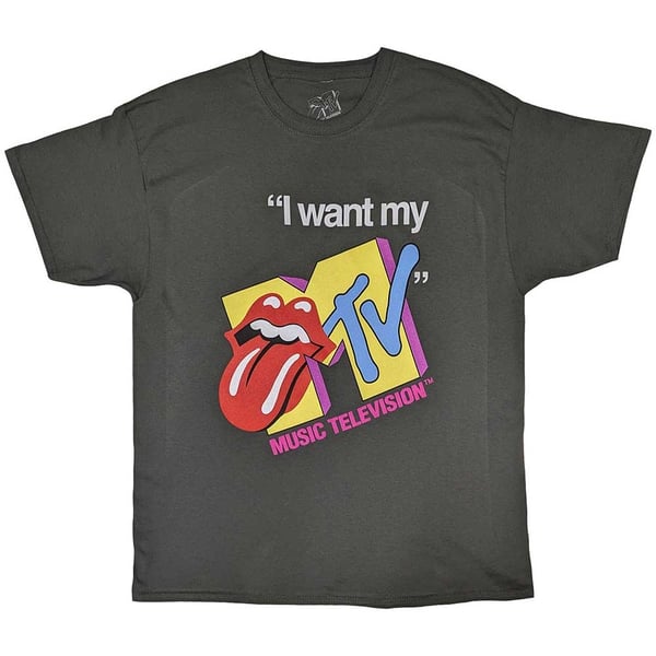 MTV Unisex T-Shirt: Rolling Stones I Want My MTV (Large)