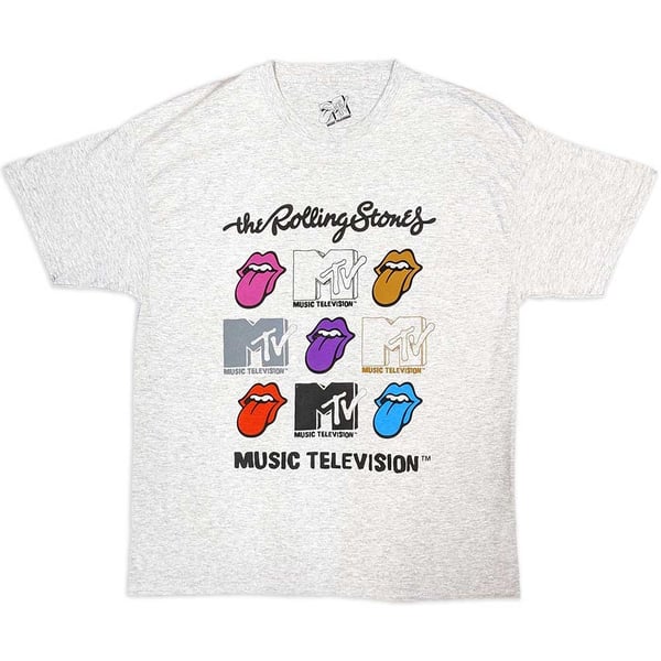 MTV Unisex T-Shirt: Rolling Stones Logo Grids (Medium)