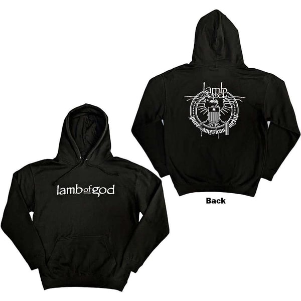 Lamb Of God Unisex Pullover Hoodie: Skeleton Eagle (Back Print) (Medium)