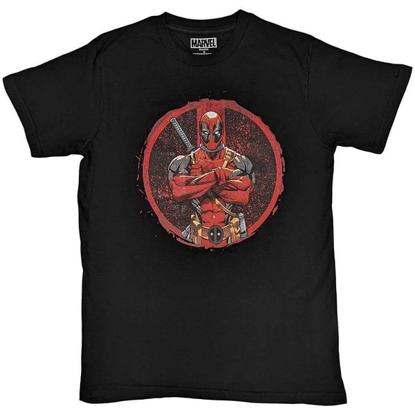 Marvel Comics Unisex T-Shirt: Deadpool Arms Crossed (Medium)