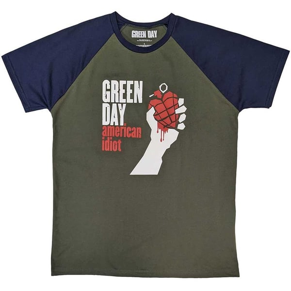 Green Day Unisex Raglan T-Shirt: American Idiot (X-Large)