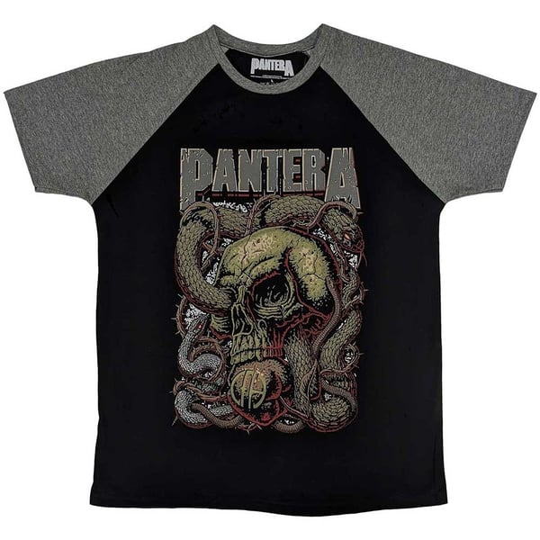Pantera Unisex Raglan T-Shirt: Serpent Skull (XX-Large)