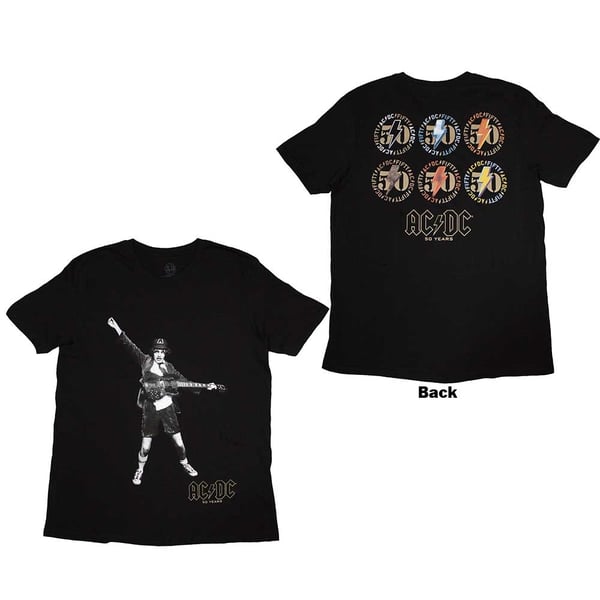 AC/DC Unisex T-Shirt: Emblems (Back Print) (Large)