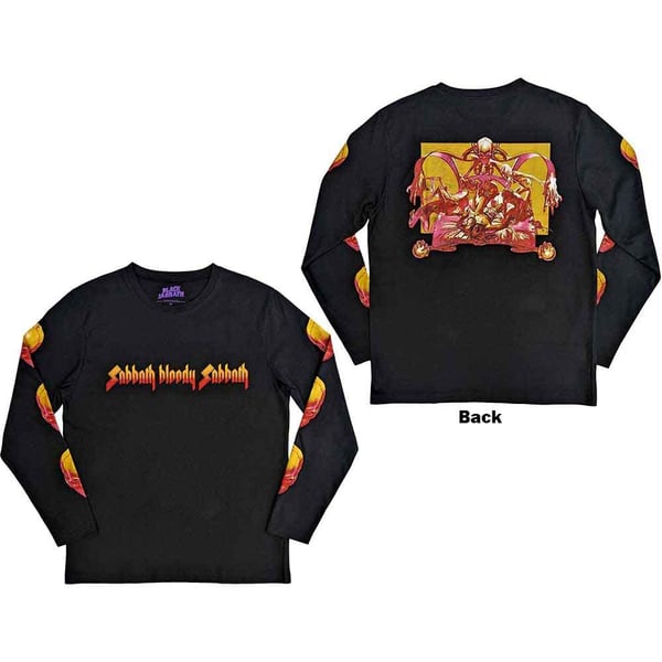 Black Sabbath Unisex Long Sleeve T-Shirt: Bloody Sabbath (Back & Sleeve Print) (Medium)