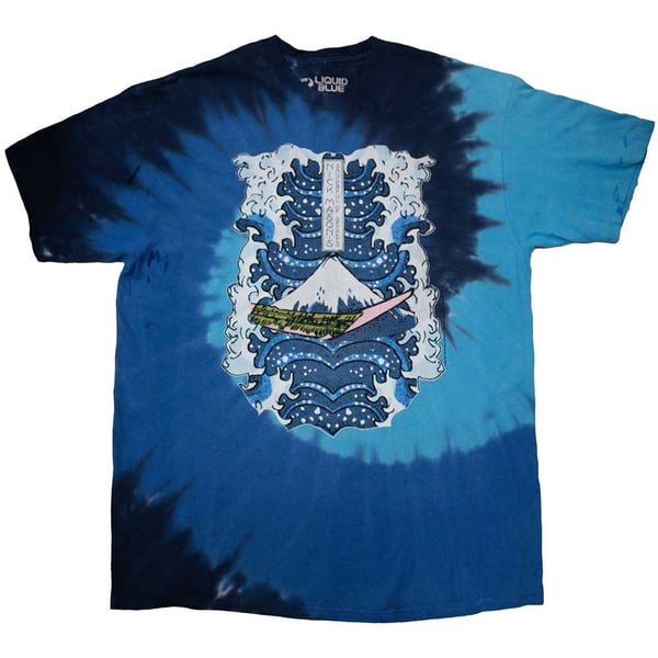 Nick Mason's Saucerful of Secrets Unisex T-Shirt: Hokusai Wave Dip Dye (Ex-Tour) (X-Large)