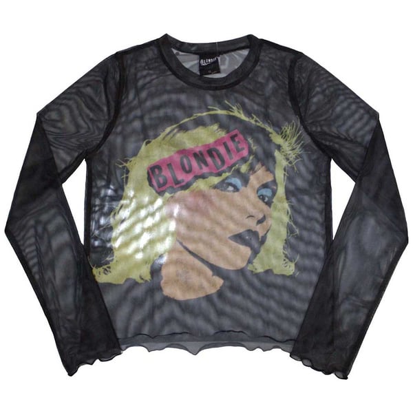 Blondie Ladies Long Sleeve T-Shirt: Punk Poster (Mesh) (X-Large)