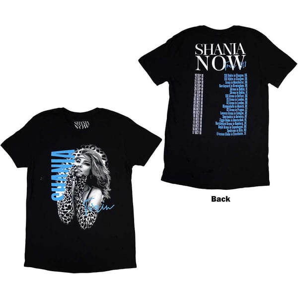 Shania Twain Unisex T-Shirt: Tour 2018 Gloves Photo (Back Print & Ex-Tour) (Medium)