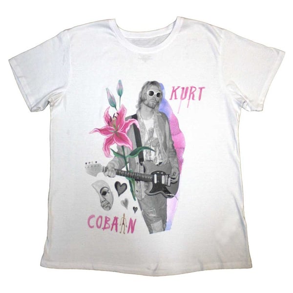 Kurt Cobain Unisex T-Shirt: Flower (Small)