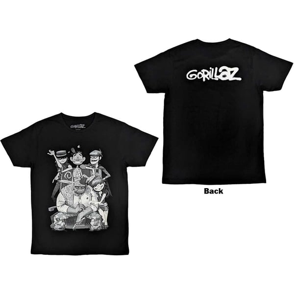 Gorillaz Unisex T-Shirt: George Spray (Back Print) (XX-Large)
