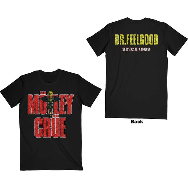 Motley Crue Unisex T-Shirt: Dr Feelgood Since 1989 (Back Print) (XX-Large)