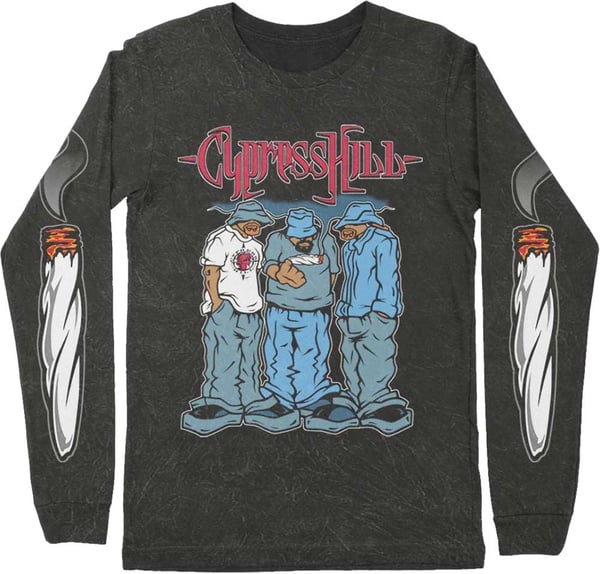 Cypress Hill Unisex Long Sleeve T-Shirt: Blunted (Sleeve Print) (Small)