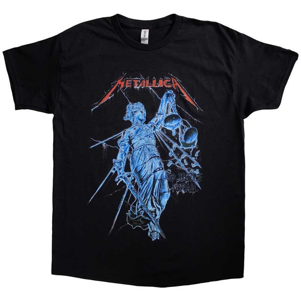 Metallica Unisex T-Shirt: Blue Justice (Small)
