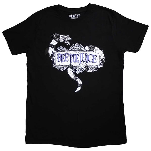Beetlejuice Unisex T-Shirt: Snake Badge (Medium)