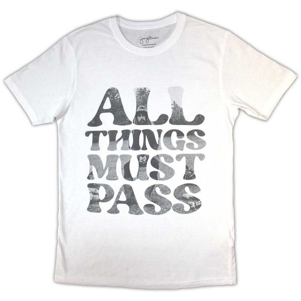 George Harrison Unisex T-Shirt: All Things Must Pass Text Infill (Medium)