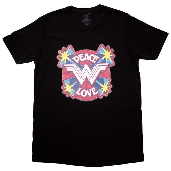DC Comics Unisex T-Shirt: Wonder Woman Peace & Love (Small)