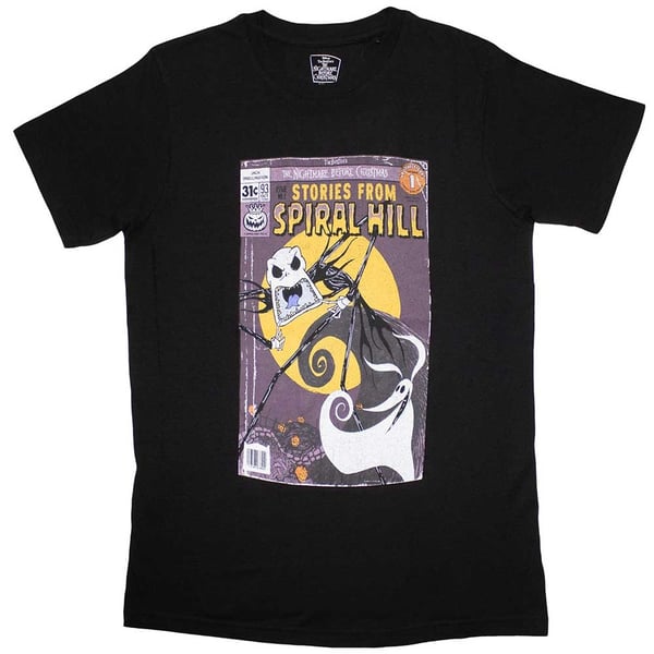 The Nightmare Before Christmas Unisex T-Shirt: Spiral Hill Jack (Large)