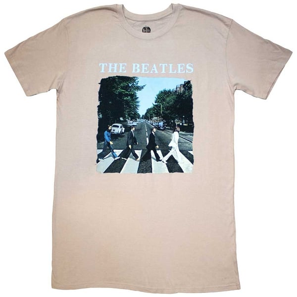 The Beatles Ladies T-Shirt Dress: Abbey Road & Logo (Medium)