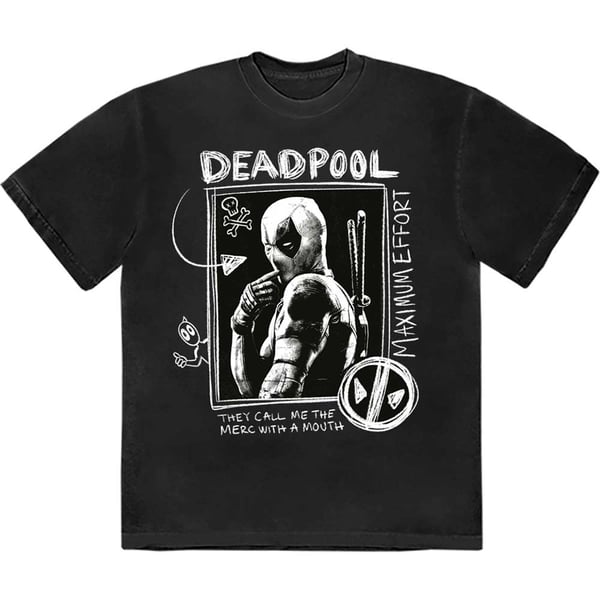 Marvel Comics Unisex T-Shirt: Deadpool Merc With A Mouth Max Effort (Small)