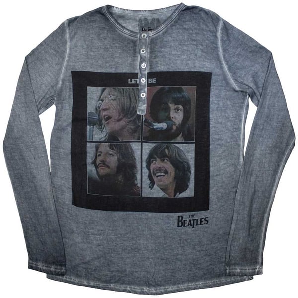 The Beatles Unisex Long Sleeve T-Shirt: Let It Be Stone Wash (Medium)